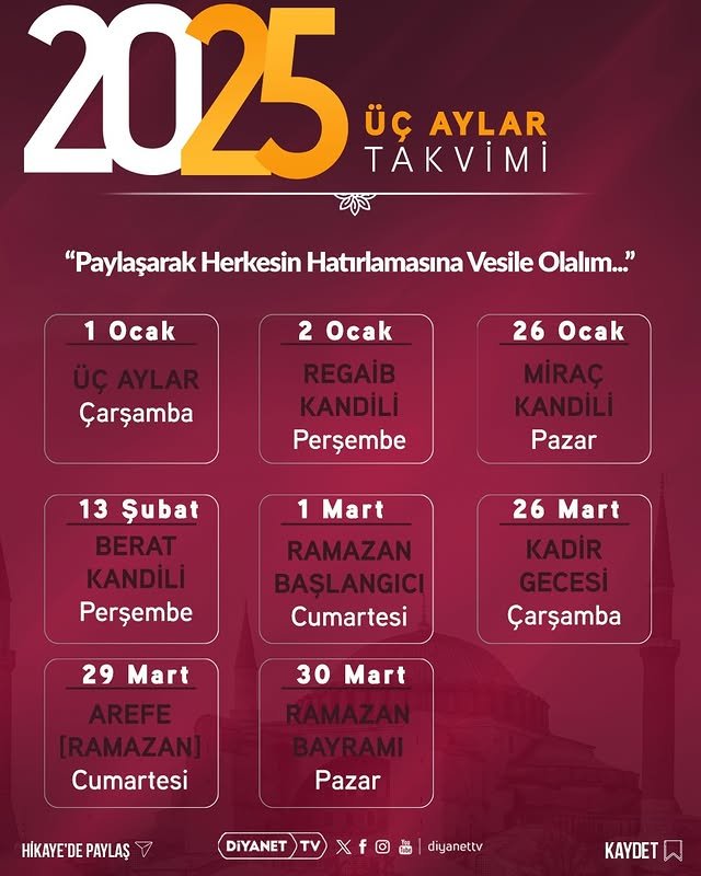 2025 Üç aylar ne zaman başlıyor